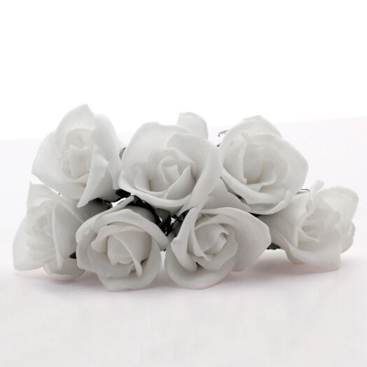 Medium Foam Rose - White