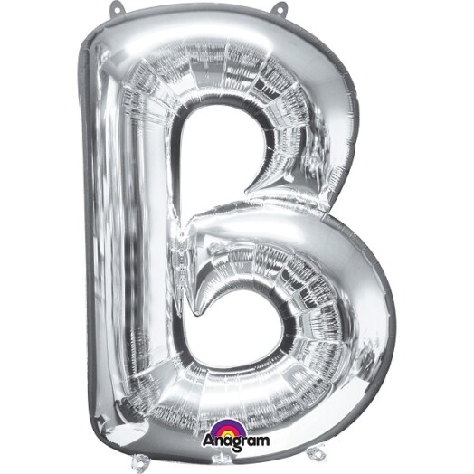 Large Silver Letter B Foil Balloon