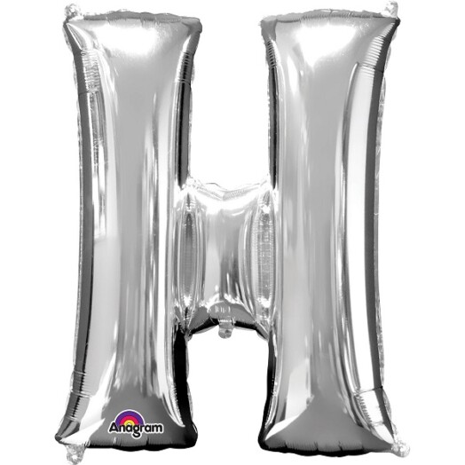 Large Silver Letter H Foil Balloon