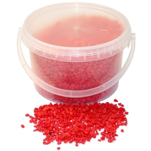 4kg Pebbles in Bucket - Red