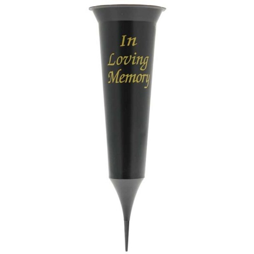 Black Spike In Loving Memory Grave Vase