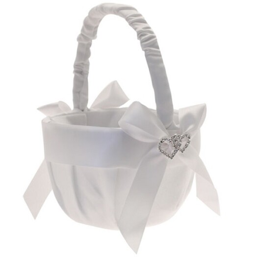 Diamonte Heart Flower Basket