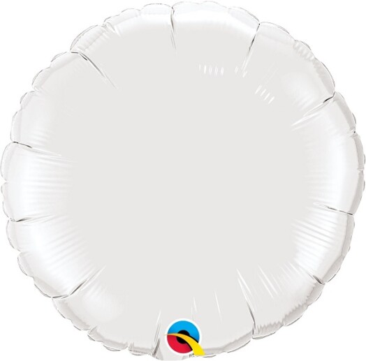 Unpackaged 18" White Round Foil Balloon