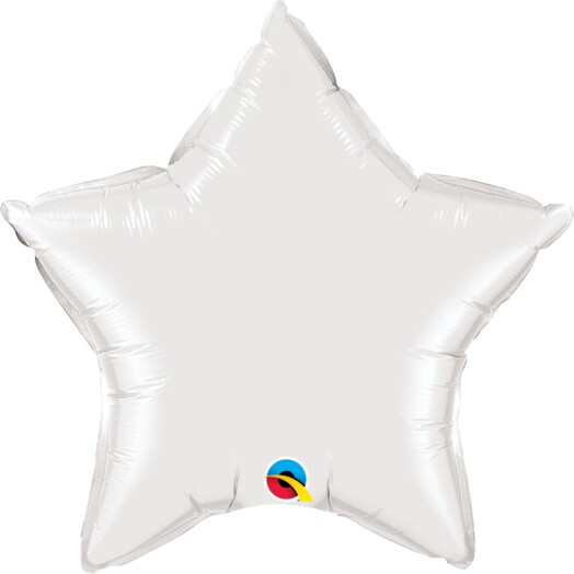 Unpackaged 36" White Star Foil Balloon