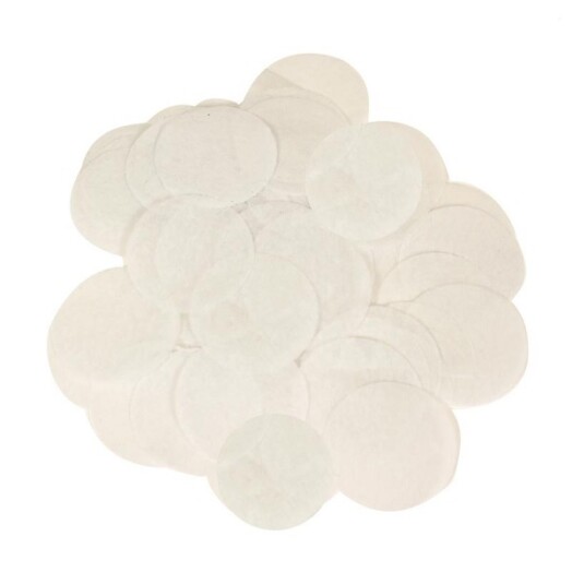 14g White Round Tissue Paper Confetti - 15mm