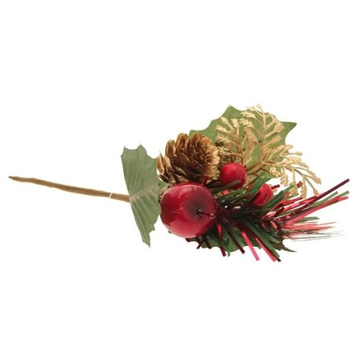 Red Berry and Cone Xmas Pick