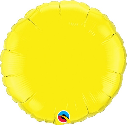 Unpackaged 18" Yellow Round Foil Balloon